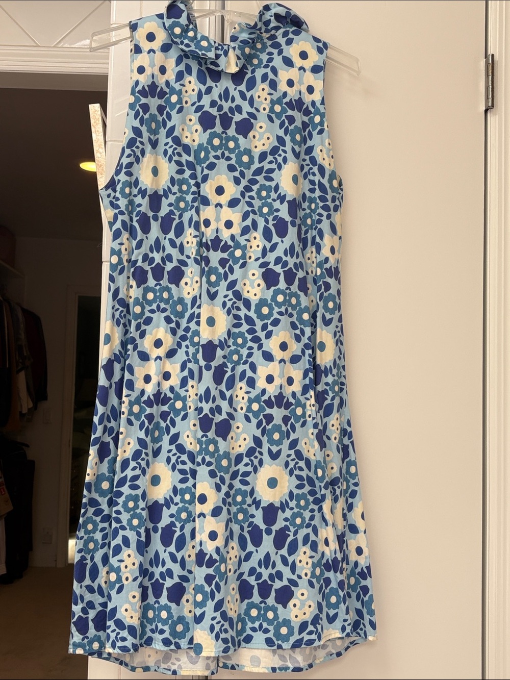 Tuckernuck Blue and White Floral Sleeveless Mini Dress